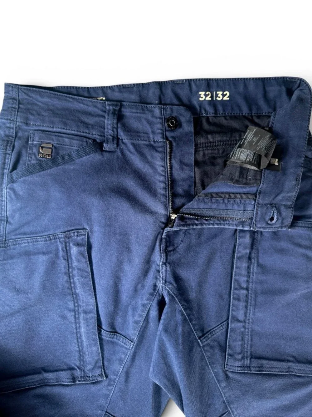 G-Star Raw Zip Pocket 3D Skinny Cargo Pant Navy Mens 32x32 Streetwear Casual